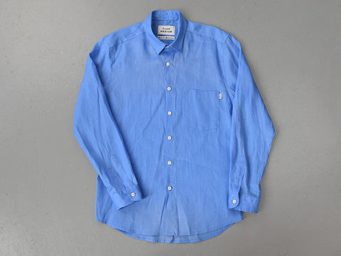 NEW DAY RELAXED LINEN SHIRT. AZURE BLUE