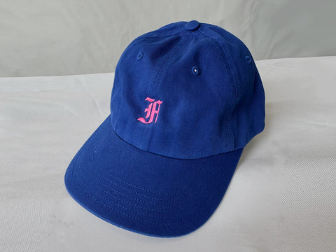FLUX 'F' CAP. ROYAL BLUE. 100% COTTON