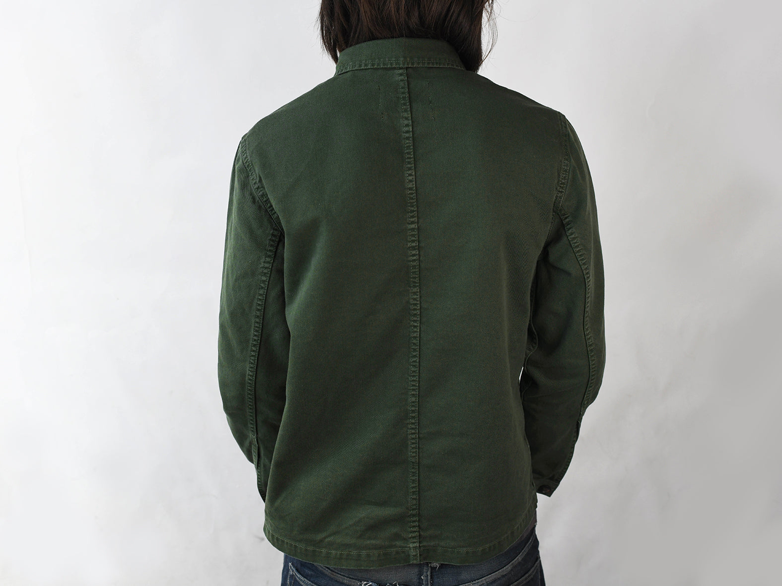 VINTAGE CHORE COAT. OLIVE GREEN